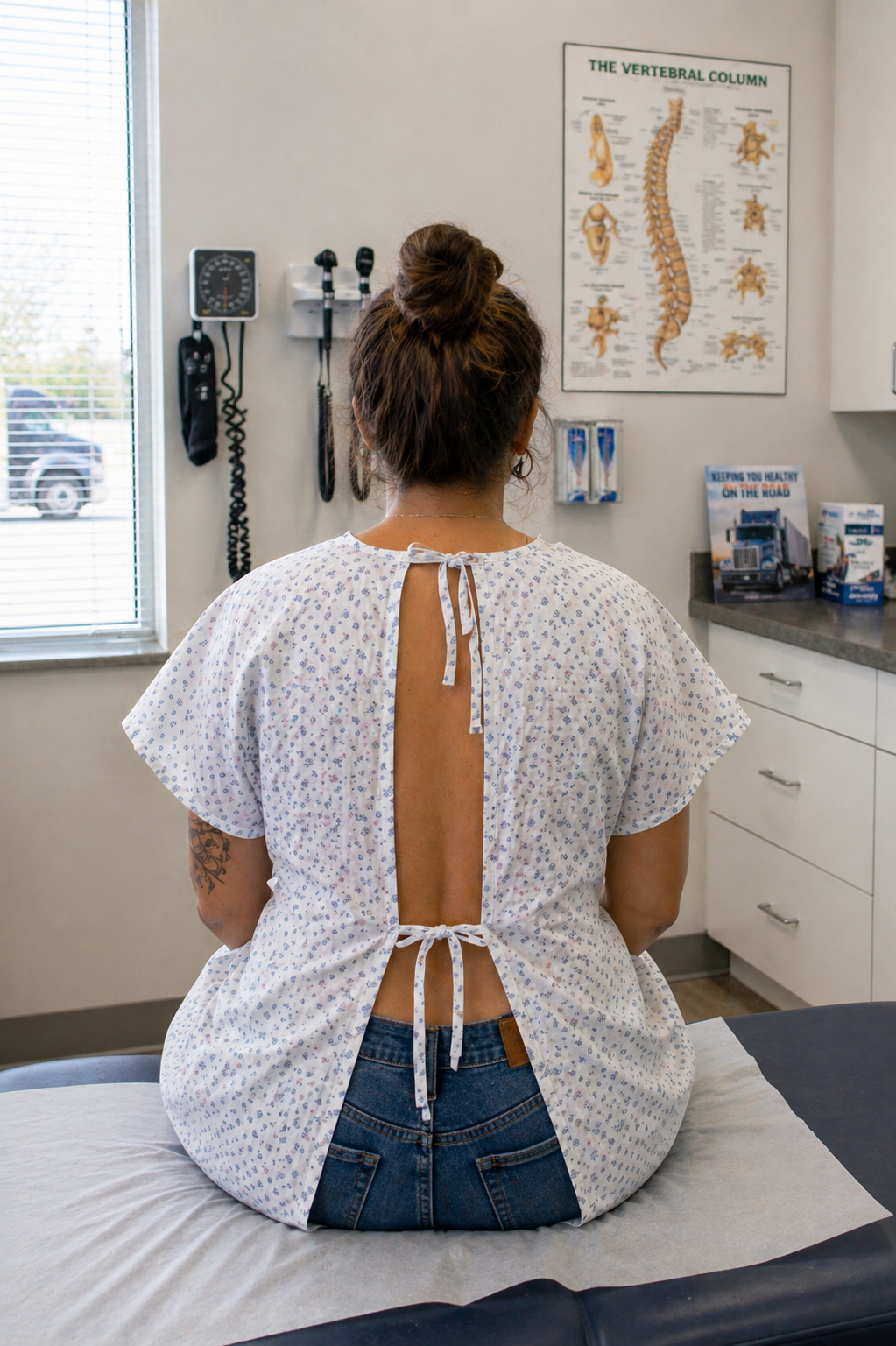 Woman getting a physical